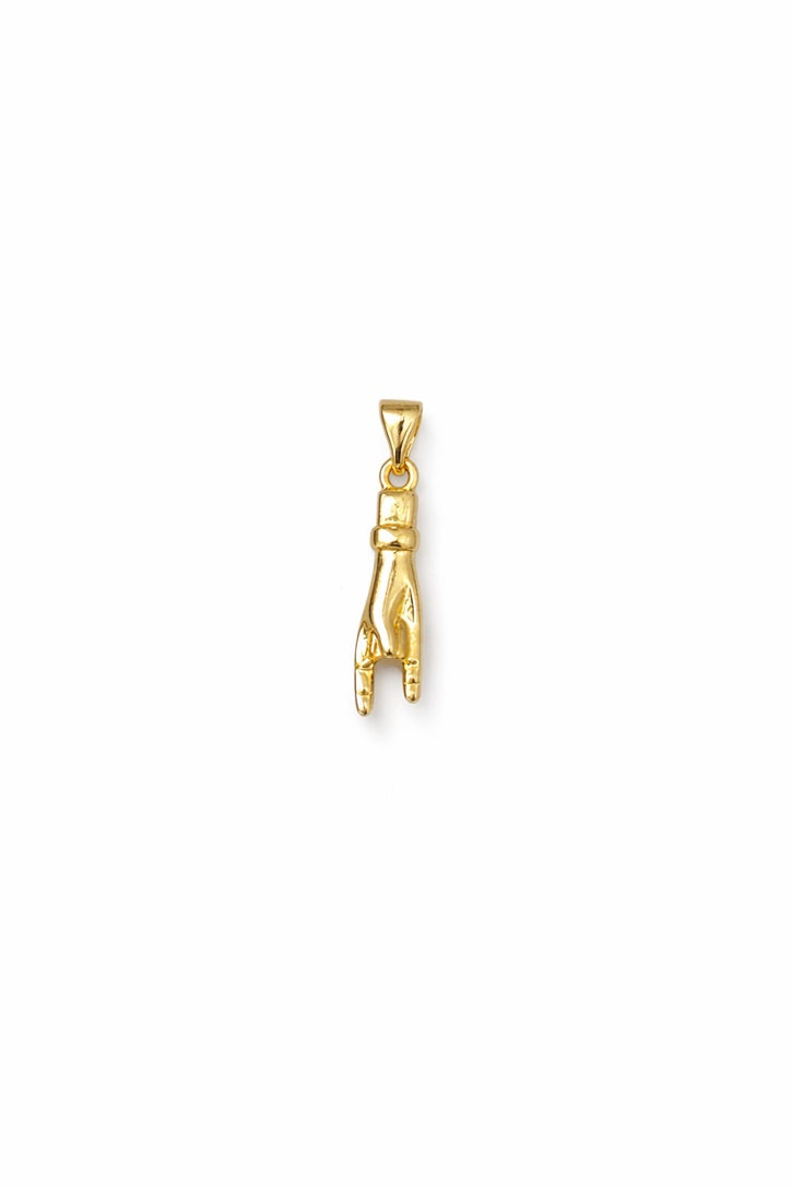 20mm 18k Plated Mano Cornuto Pendant