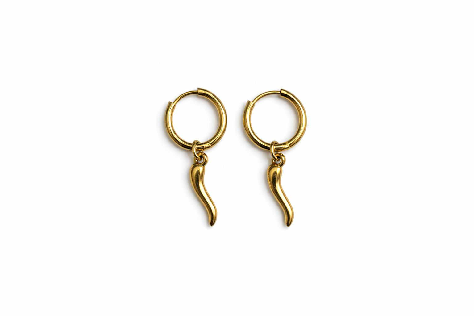 18K Gold Plated Cornicello Earrings