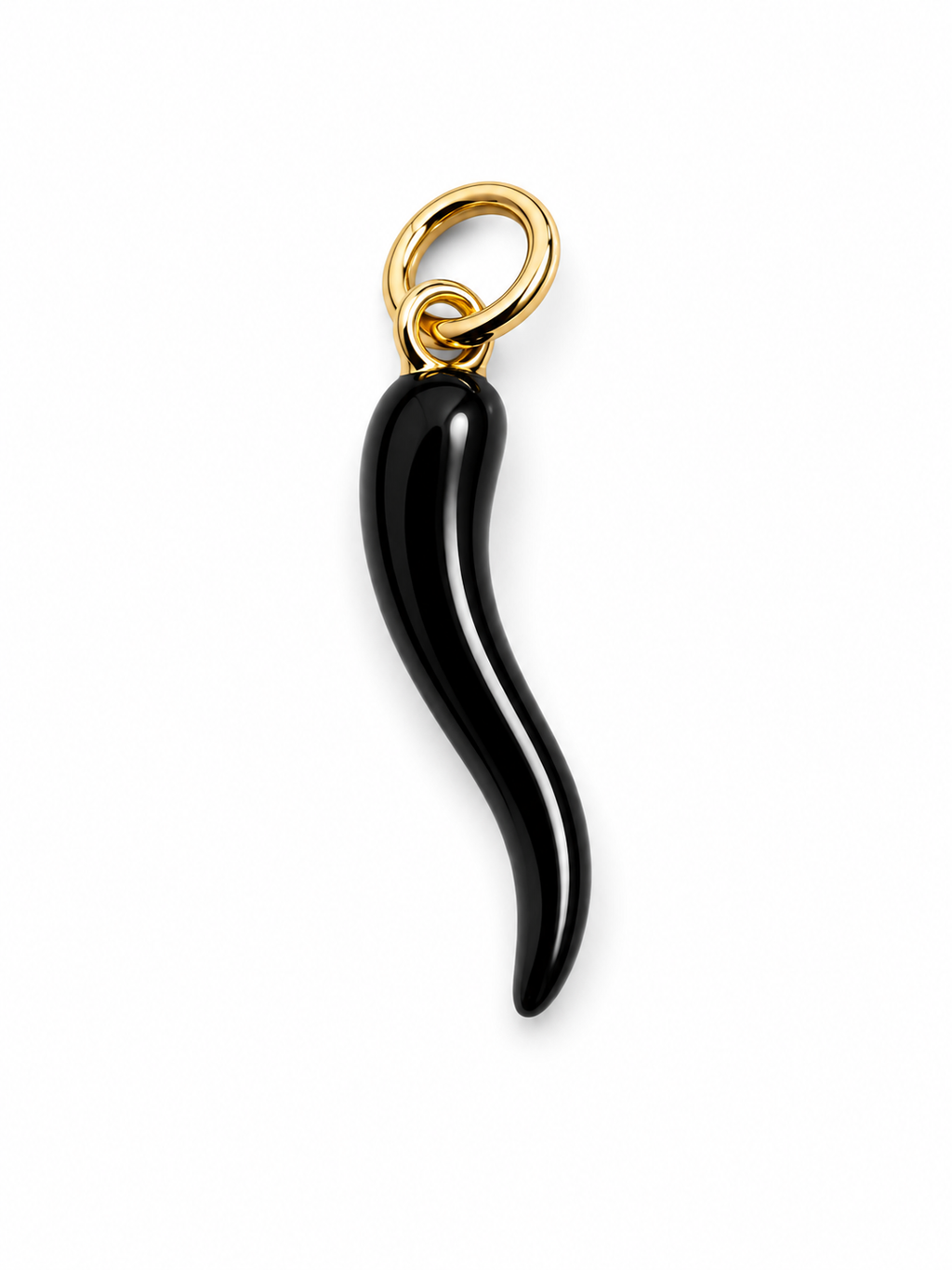 18mm Black Enamel Cornicello Pendant