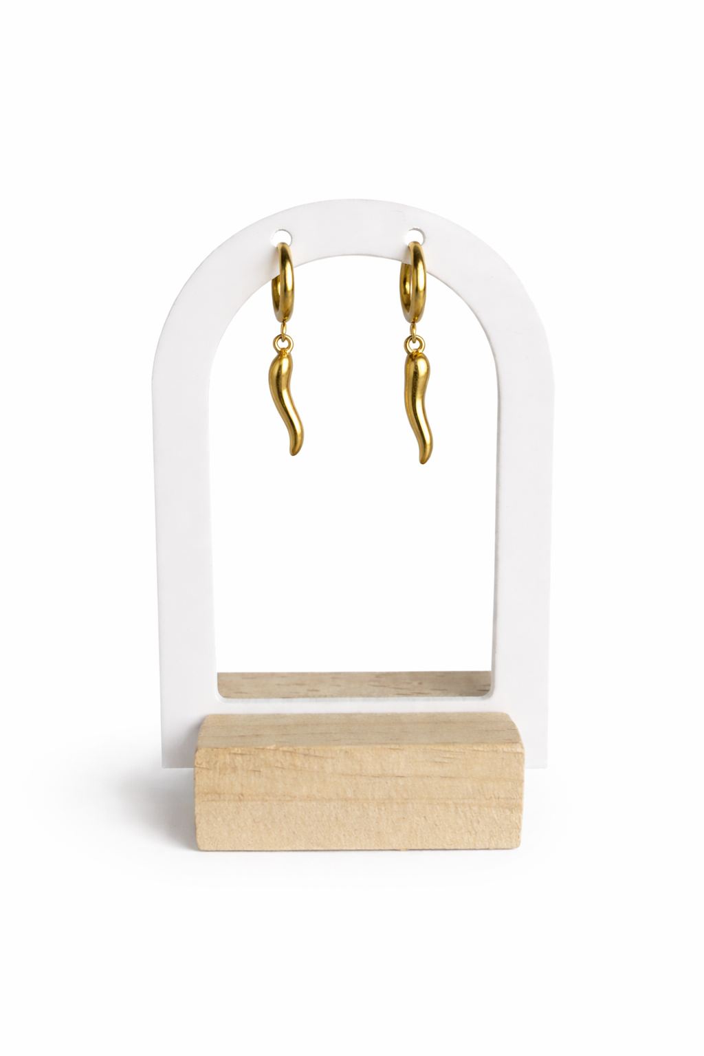 18K Gold Plated Cornicello Earrings