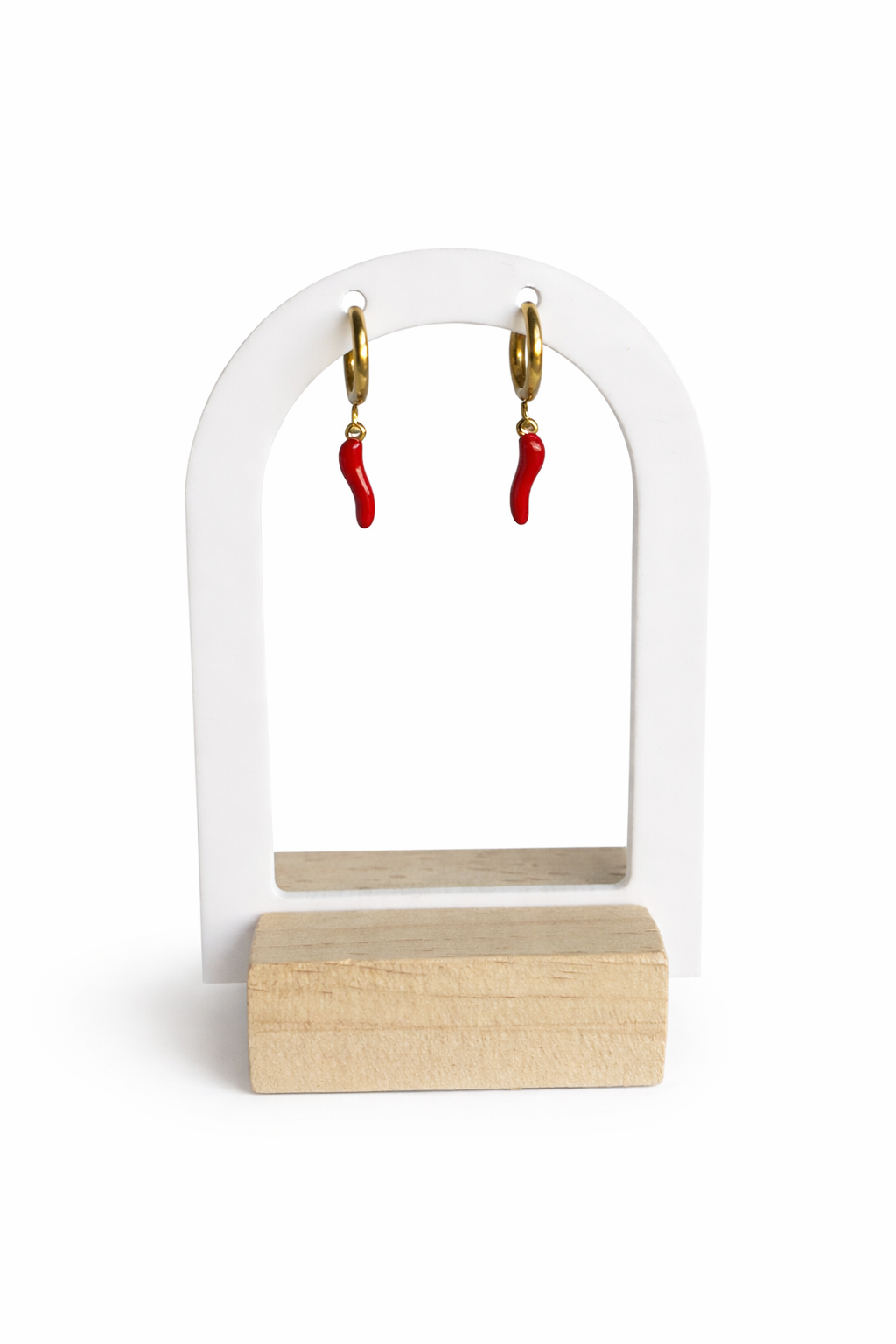 Red Cornicello Earrings