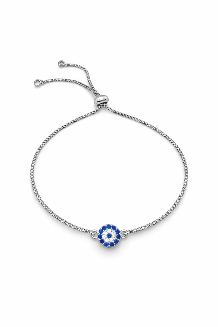 Silver Evil Eye Bracelet – Stainless Steel
