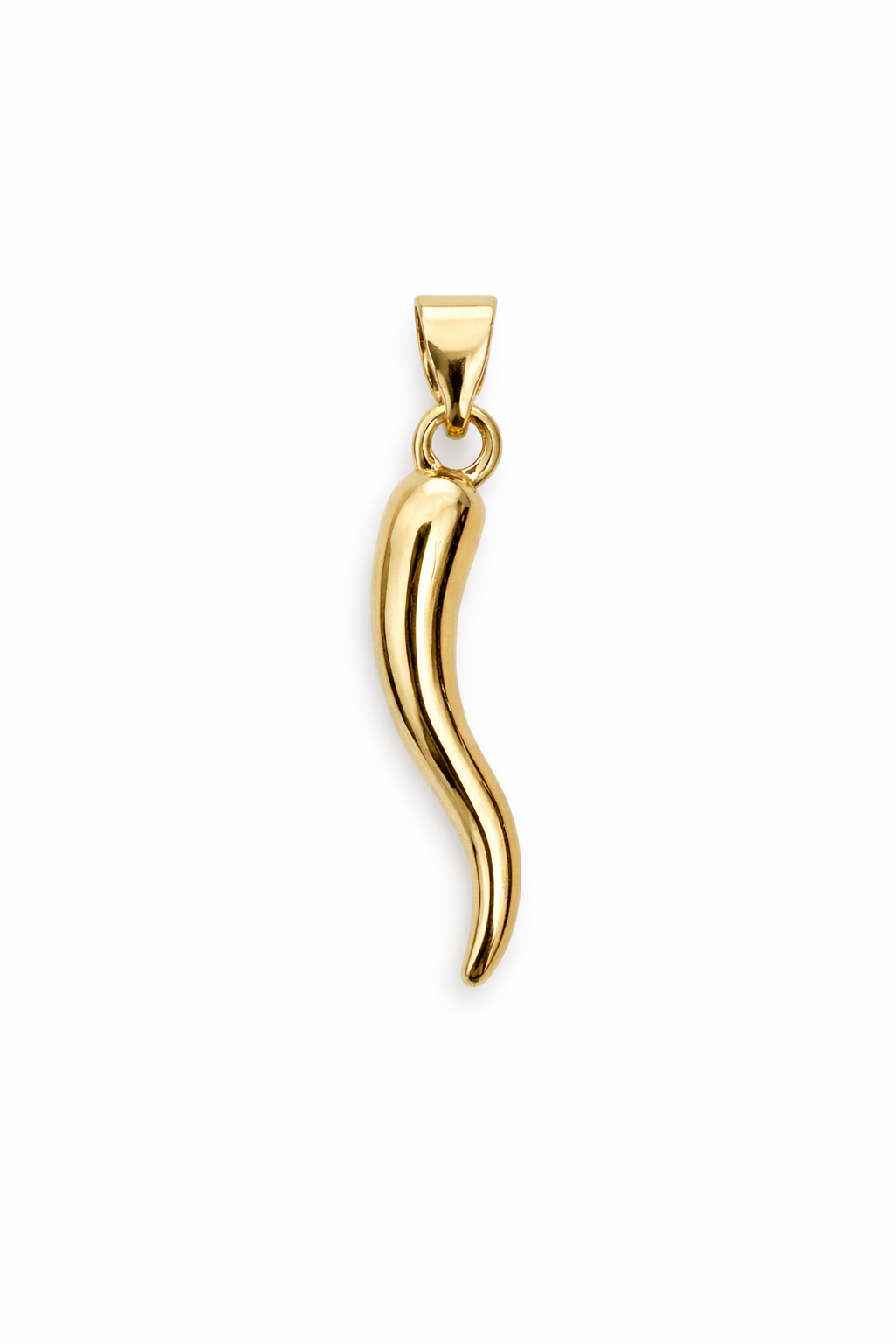 26mm 18k Gold Plated Cornicello Pendant