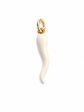 18mm White Enamel Cornicello Pendant