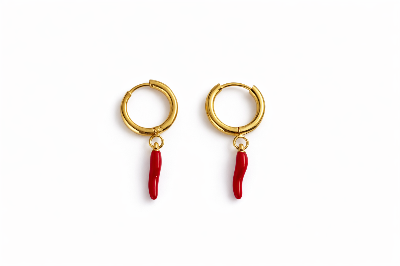 Red Cornicello Earrings