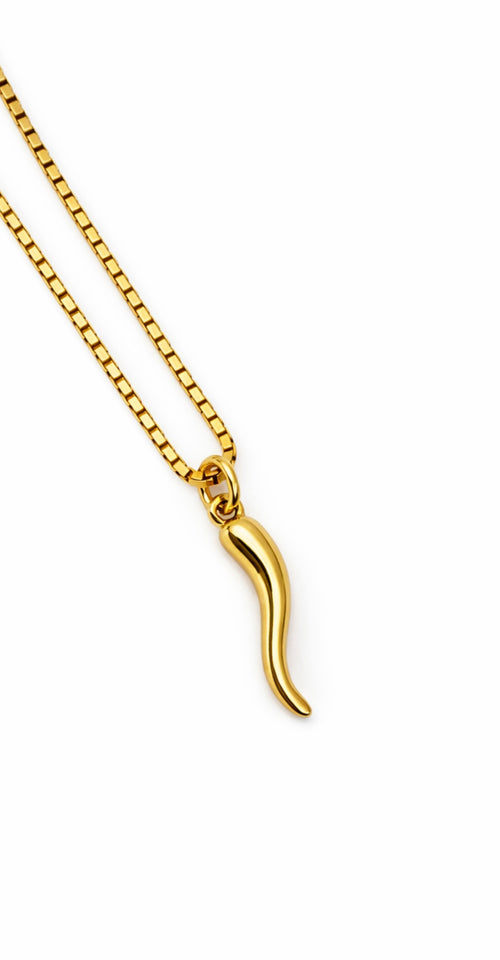 18mm 18k Gold Plated Cornicello Pendant