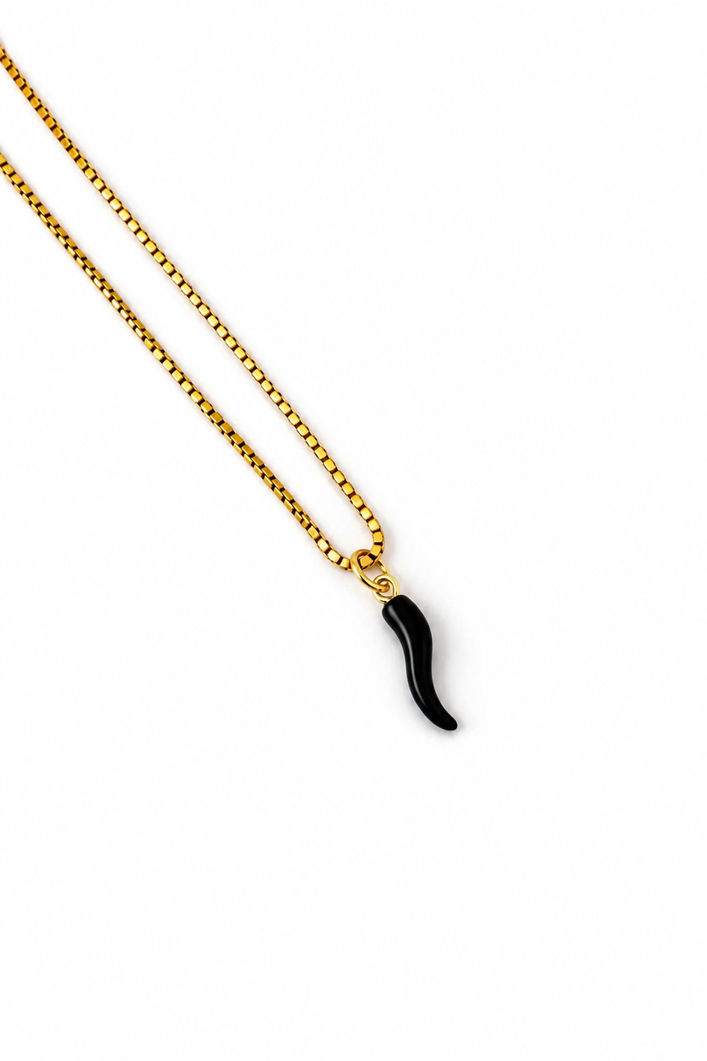 18mm Black Enamel Cornicello Pendant